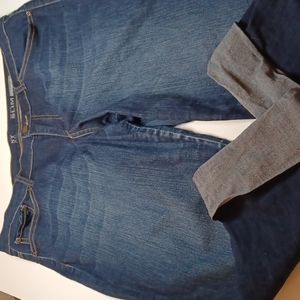 NY & C low rise slim crop size 14 dark denim cuffed stretch jeans